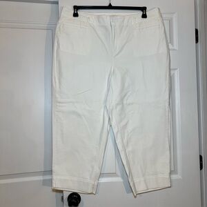 LOFT Plus White Denim Capri Jeans Lightweight Womens Size 20